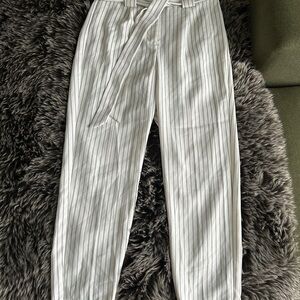 Express: striped ivory and black  dress Pants SZ 00